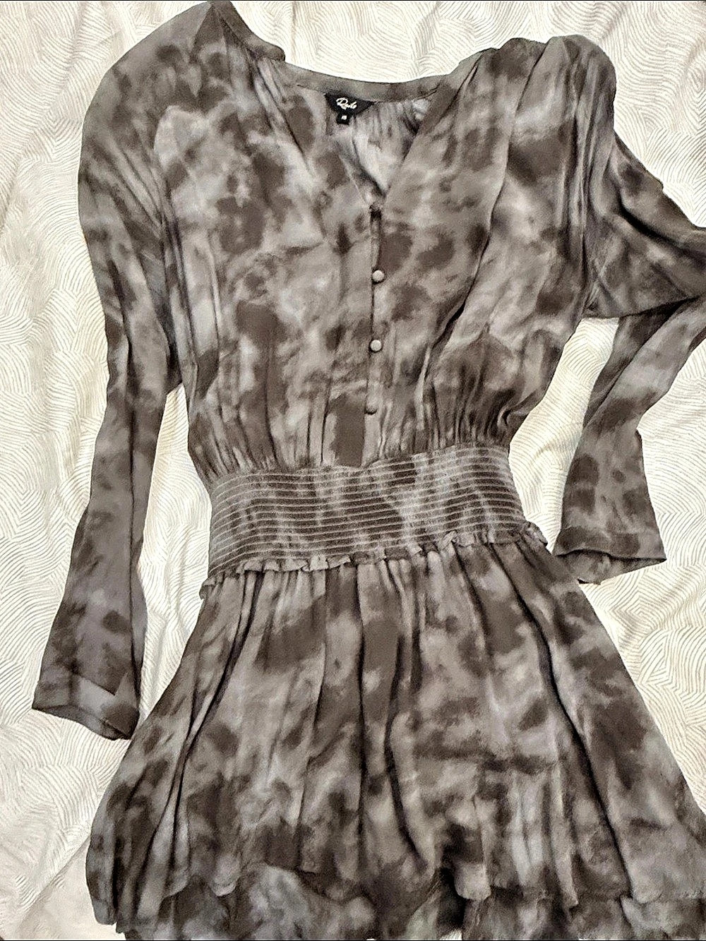 Rails Jasmine Dress in Slate Tie Dye Mini Dress, Gray, XS